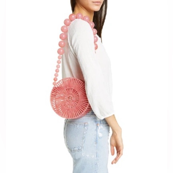 Cult Gaia Acrylic Luna Shoulder Bag in Cherry Quartz, NWT, BNIB - Picture 3 of 11